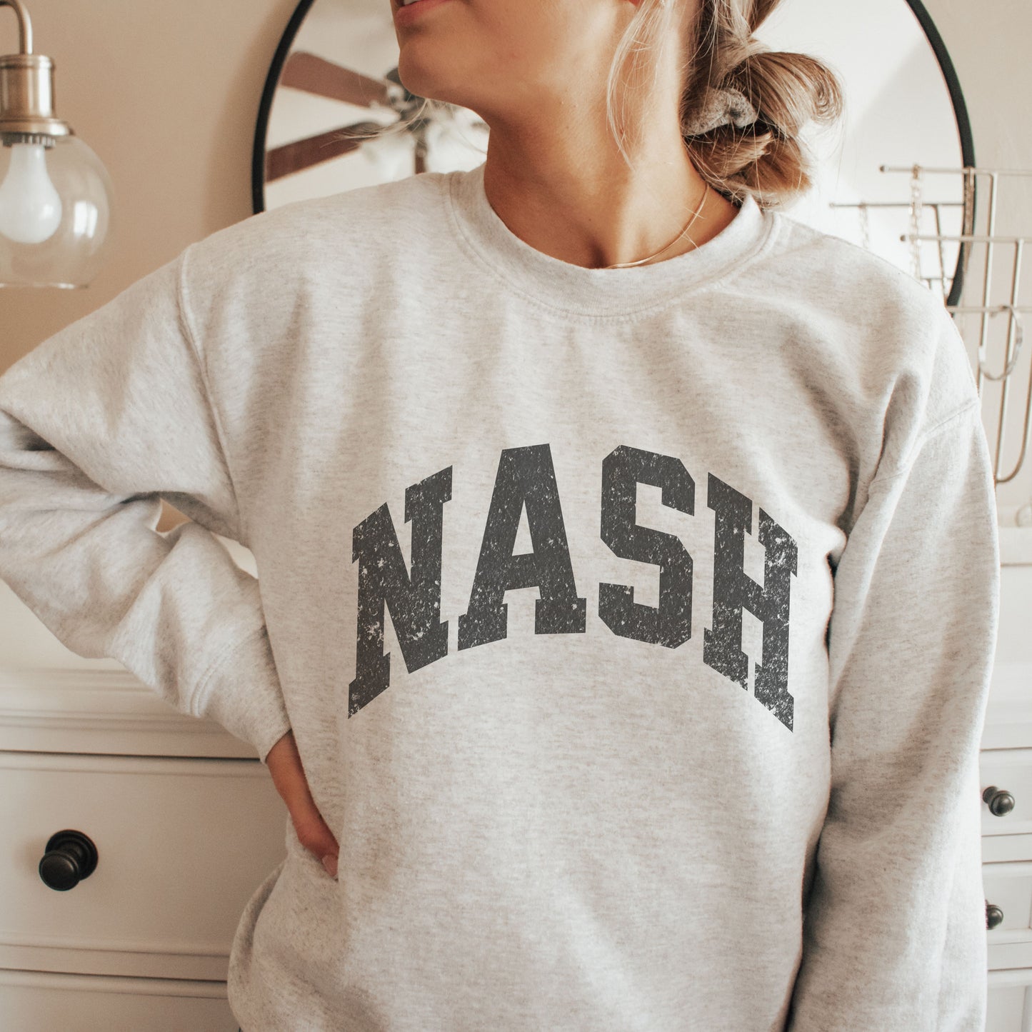 Collegiate Nashville Sweatshirt Cozy College Crewneck Tailgate Game Day Merch