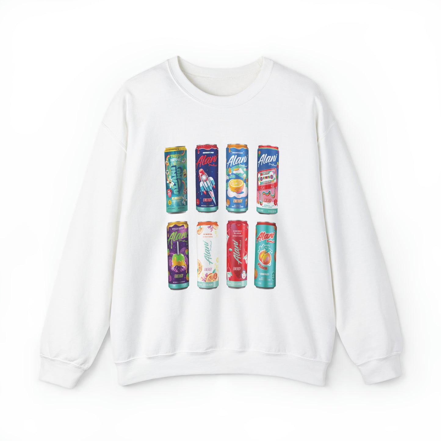 Alani Energy Drink Collage Sweatshirt Caffeine Addict Foodie Sweater