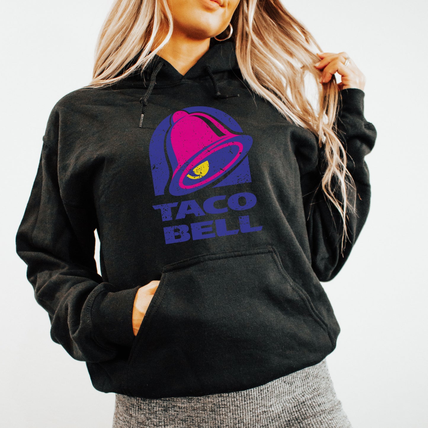 Trendy Vintage Taco Bell Hooded Sweatshirt - Perfect Taco Lover Gift Idea Foodie Hoodie Gilden Trendy Oversized Sweatshirt Grunge Aesthetic