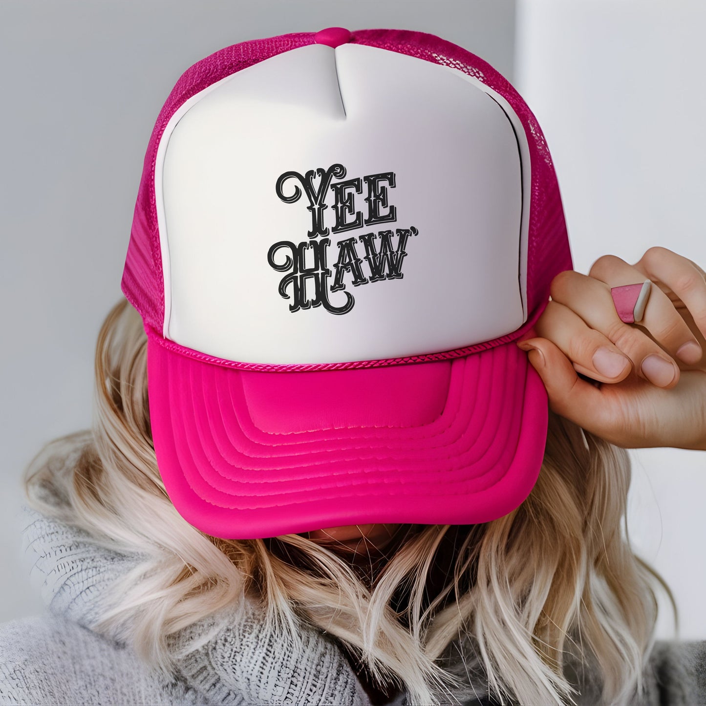 Yee Haw Country Trucker Hat Cowboy Ball Cap for Women Rodeo Hat Summer Time Cowgirl Trucker Hat