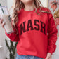 Collegiate Nashville Sweatshirt Cozy College Crewneck Tailgate Game Day Merch