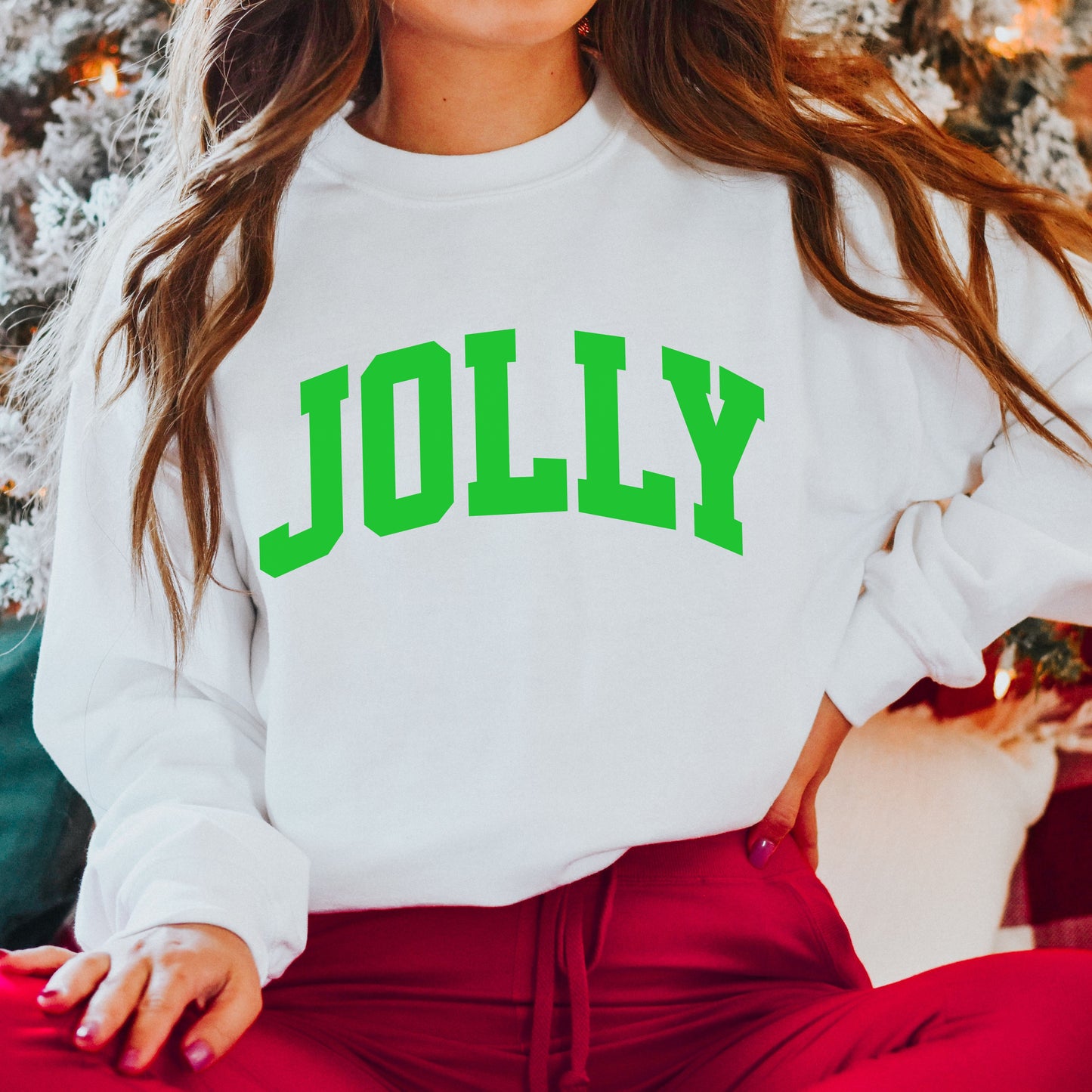 College Style Jolly Sweatshirt Christmas Crewneck