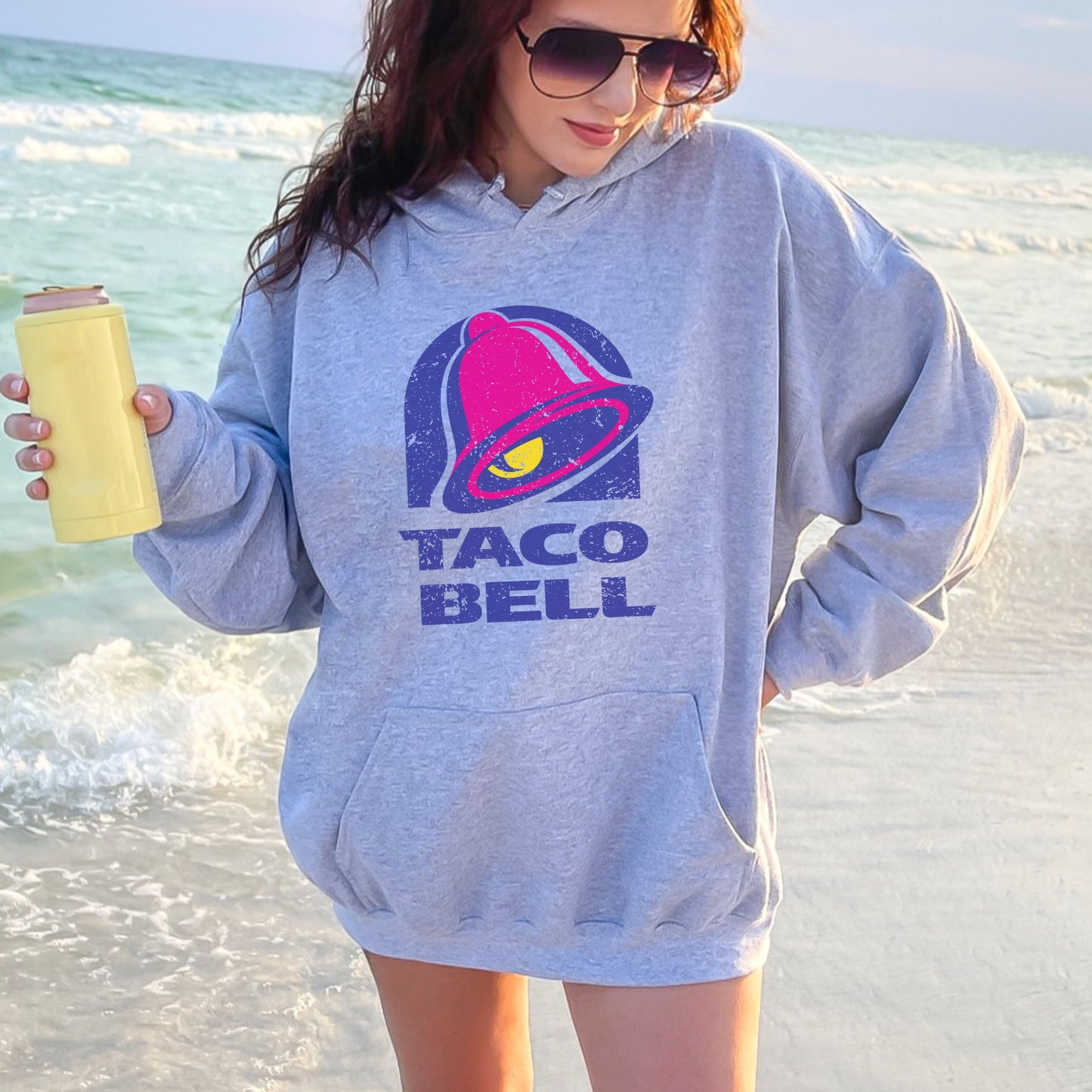 Trendy Vintage Taco Bell Hooded Sweatshirt - Perfect Taco Lover Gift Idea Foodie Hoodie Gilden Trendy Oversized Sweatshirt Grunge Aesthetic