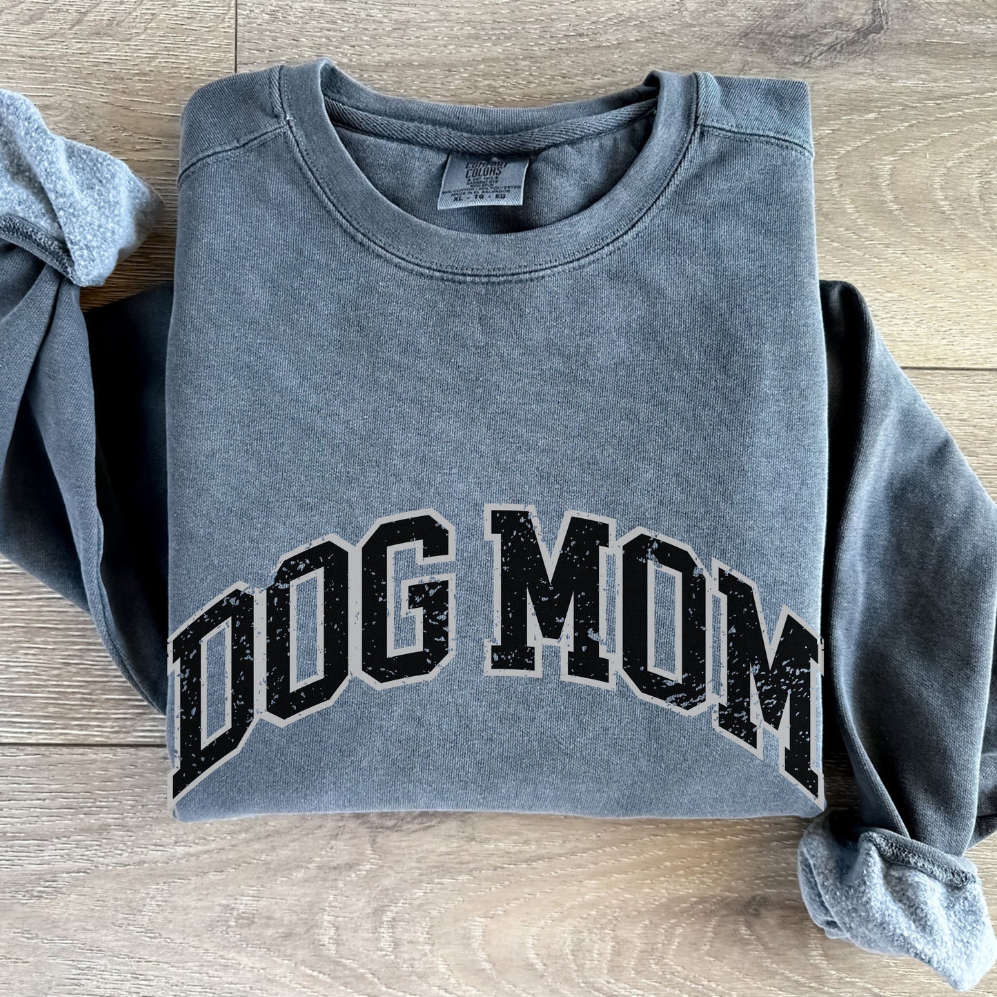 Dog Mom Crewneck Sweater Collegiate Style Varsity Sweatshirt