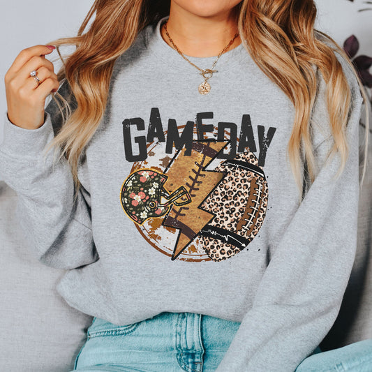 Game Day Leopard Print Sweatshirt: Trendy College Apparel for the Football Mom