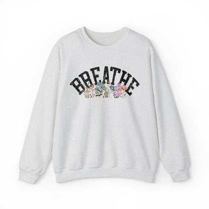 Just Breathe Wildflower Sweatshirt Mental Health Sweater