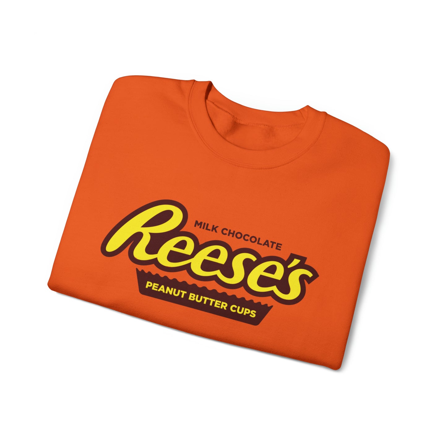 Reeses Peanut Butter Cup Sweatshirt Orange Crewneck for Chocolate Lover Teenager gifts Candy Sweater